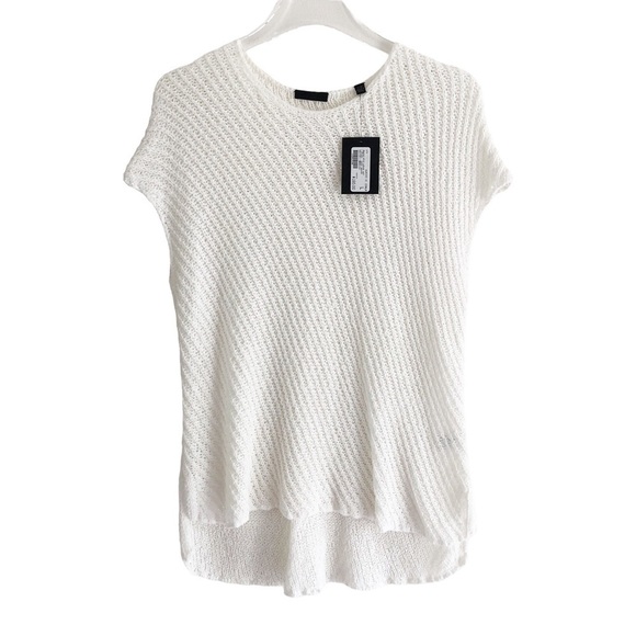 ATM Revolve Diagonal Stitch White Knit Pullover Large - Picture 10 of 11